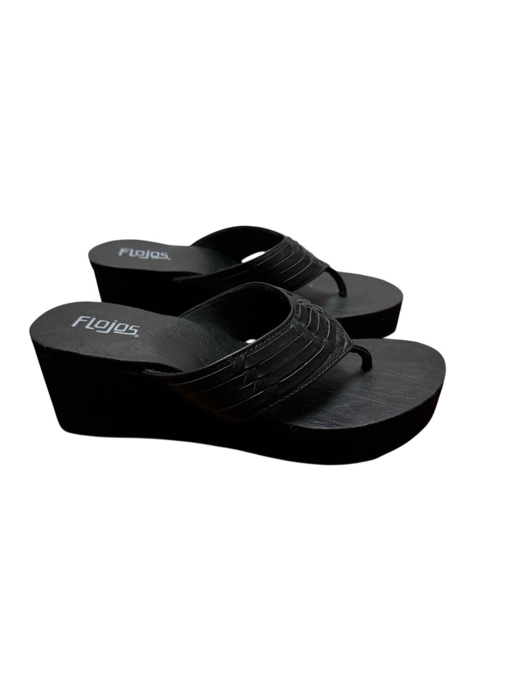 Flojos Women's Jess Thong Sandals in Black Size 8
